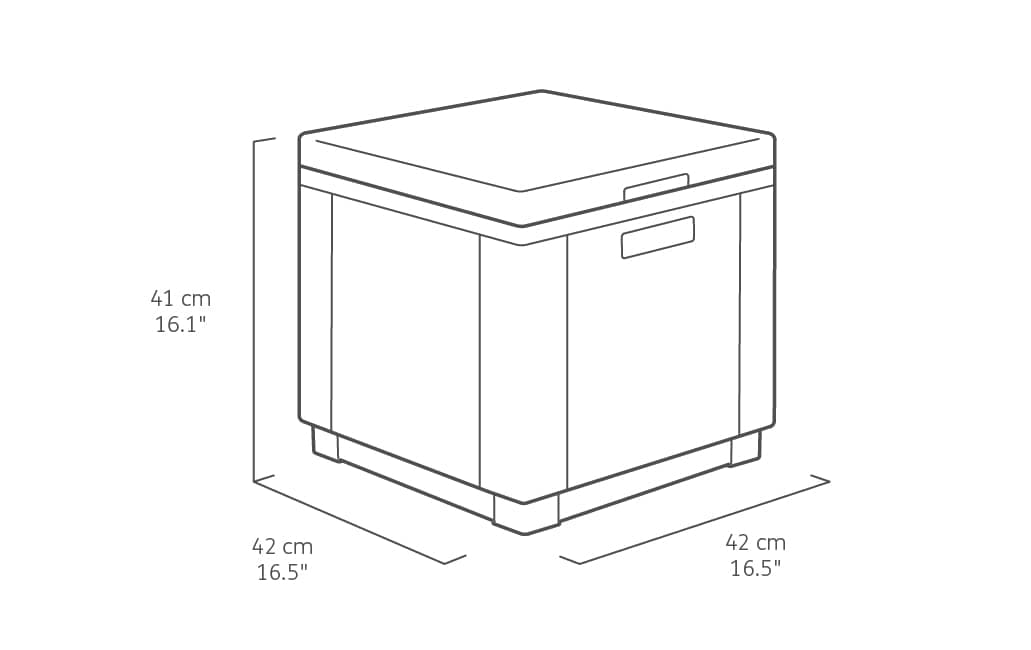 Keter Ice Cube Mesa Nevera para terraza o jardín Exterior, Resina con Acabado ratán Plano, 42 x 42 x 41 cm, Color Grafito — view 2