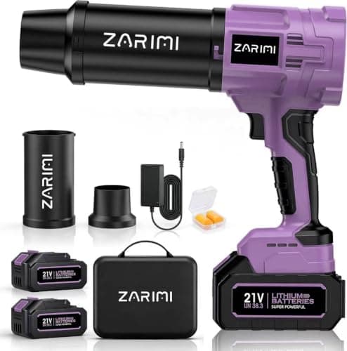 Cordless Leaf Blower, Electric Handheld Snow Blowers with 2 Batteries & Charger, Lightweight for Patio, Lawn, Yard, Deck Cleaning Deep Purple