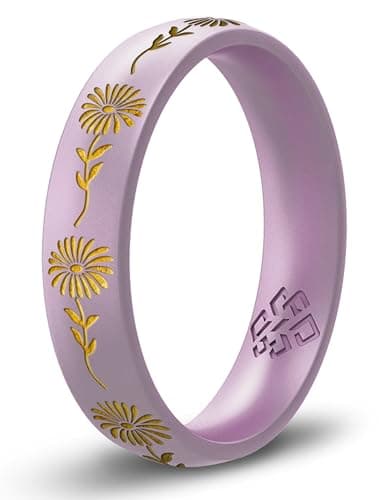 Knot Theory September Flower Gold Ink Lavender Purple Silicone Size 5 4mm