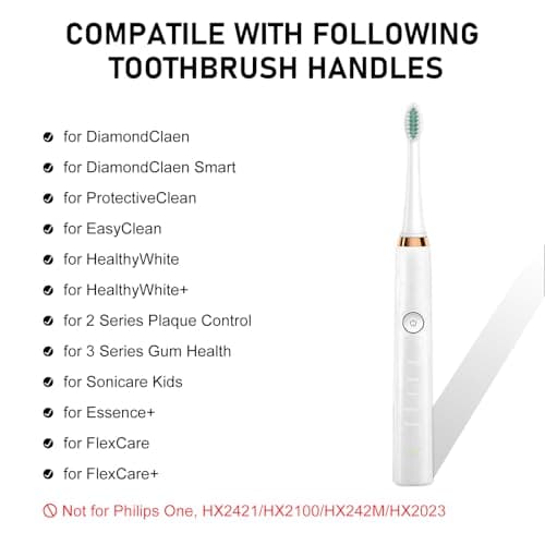 Toothbrush Heads for Philips Sonicare Replacement Brush Heads with Protective Cover Soft Dupont Bristles Electric Toothbrush Replacement Heads for Oral Health, 16 Pack