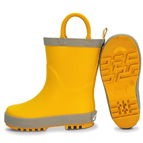 JAN & JUL Rain Boots for Toddlers with Easy-on Handles (Yellow, Size 6.5 Toddler) — view 4