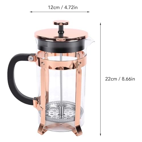 Asixxsix French Press Coffee Maker, 34 Ounce Borosilicate Glass Double Layer Filter Portable Coffee French Press, Cold Brew Maker with Easy Operation for Camping Travel Tea Brewing — view 7