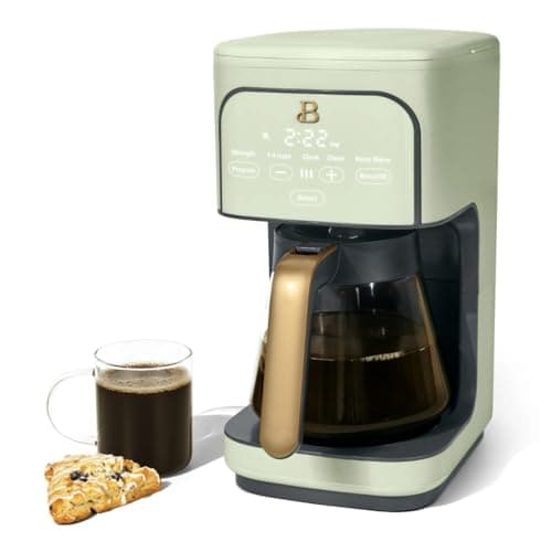 12 Cup Programmable Coffee Maker, 24 Hour Auto Brew, Touch Display, Bold Strength Control, Glass Carafe, Reusable Filter, Auto Shut Off (Sage Green) — view 6