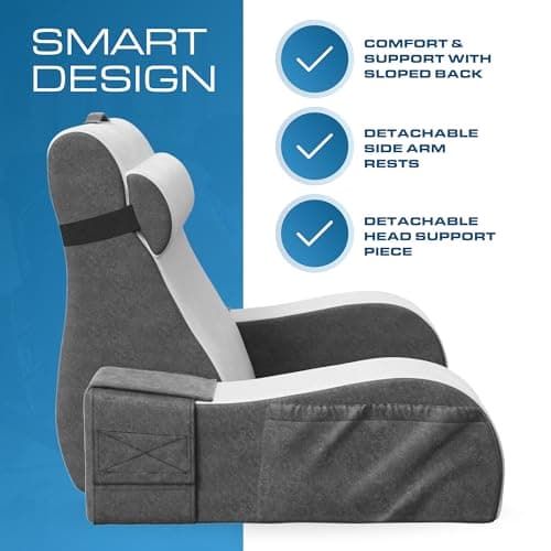 Kolbs Bed Wedge Pillow for Sleep Apnea, Acid Reflux, and Back Pain Relief, with Chic Jacquard Cover - Headboard Wedges for Sleeping (19" Wedge Reading - Grey) — view 6
