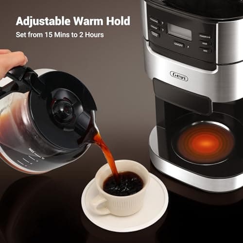 Gevi 10-Cup Grind-And-Brew Drip Coffee Maker with Built-In Burr Grinder — view 2