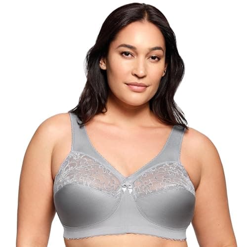 Glamorise Women's Plus Size Magic Lift Full-Figure Support Bra #1000, Soft Grey, 40DD — view 8