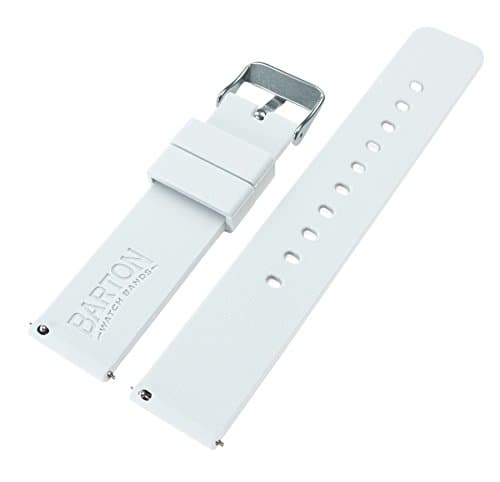 BARTON WATCH BANDS 22mm White Soft Silicone Quick Release Straps — view 2