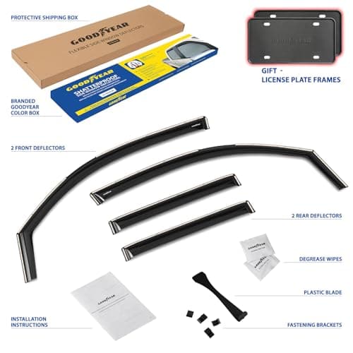 Goodyear Shatterproof in-Channel Window Deflectors for Toyota Tacoma Double Cab 2024-2026, Rain Guards, Window Visors for Cars, Vent Deflector, Car Accessories, 4 pcs - GY008051 — view 5