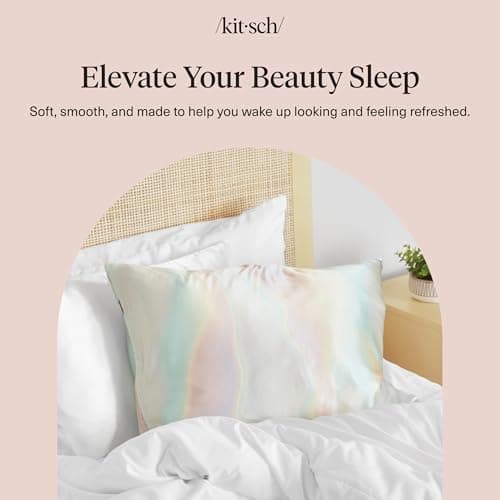 Kitsch Satin Pillowcase with Zipper for Hair & Skin - Softer Than Silk Pillow Cases, Smooth Cooling Satin Pillow Case, Wrinkle-Free, Machine Washable - Pillow Cases Standard Size (19x26) - Aura — view 9