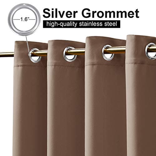 NICETOWN Waterproof Outdoor Decor Panel Grommet at top and Bottom Blackout Curtain Drapes for Patio/Front Porch/Gazebo/Pergola/Cabana (Cappuccino,W52 by L84,1 Pc)