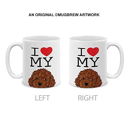 MUGBREW I Love My Brown Toy Poodle Ceramic Coffee Mug Tea Cup, 11 OZ