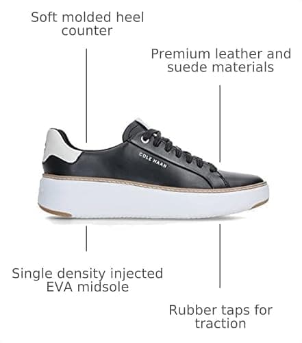 Cole Haan Womens Grandpro Topspin Sneaker, Black/Optc Wht/Cyber Yellow, 8-B US — view 2