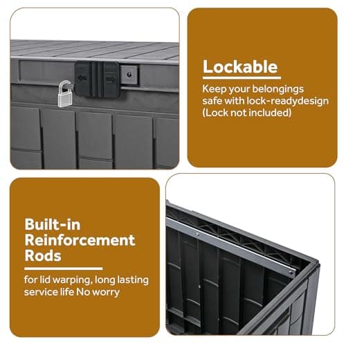 Yardlab Outdoor Deck Box Container, 60 Gallon — view 6