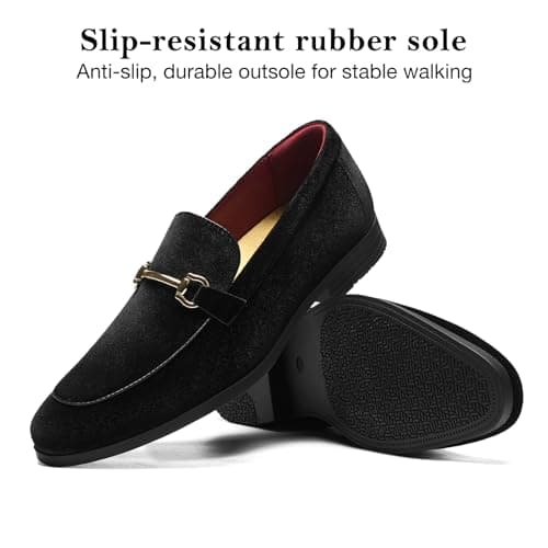 HEEZ Men's Slip On Dress Loafers,Tuxedo Shoes for Men with Velvet Upper, Comfortable Formal Dress Shoes for Wedding Prom Party Dance — view 5