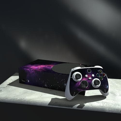PlayVital Purple Nebula Custom Vinyl Skins for Xbox Series S, Wrap Decal Cover Stickers for Xbox Series S Console Controller — view 3