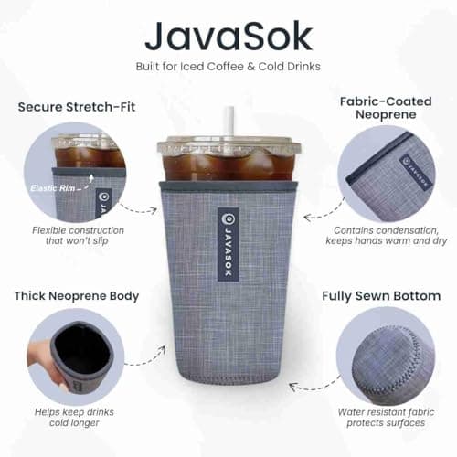Sok It JavaSok Iced Coffee & Cold Soda Insulated Neoprene Cup Sleeve (Main Squeeze, Medium: 22-28oz) — view 2