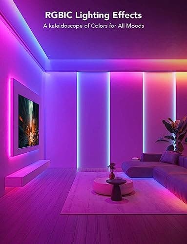 Govee RGBIC Strip Lights, Smart LED Lights for Home Decor, Bluetooth Lights APP Control, DIY Multiple Colors on One Line, Color Changing LED Strip Lighting Music Sync, 16.4ft for Bedroom Decor — view 6