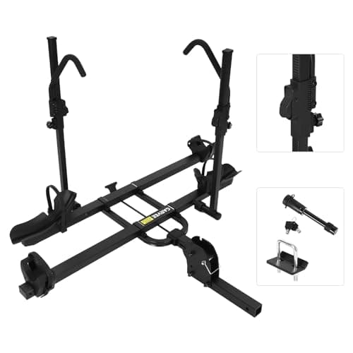Heavy Duty 2-Bike Ebike Hitch Rack, 200 lb Capacity Platform Carrier with Tilt & Fold, Fits 5 cm (2") Receiver & Up to 13 cm (5") Fat Tires for Cars, SUVs, Trucks, RVs — view 2