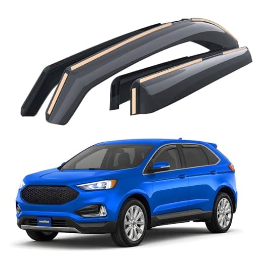 Goodyear Shatterproof in-Channel Window Deflectors for Ford Edge 2015-2024, Rain Guards, Window Visors for Cars, Vent Deflector, Car Accessories, 4 pcs. - GY007833