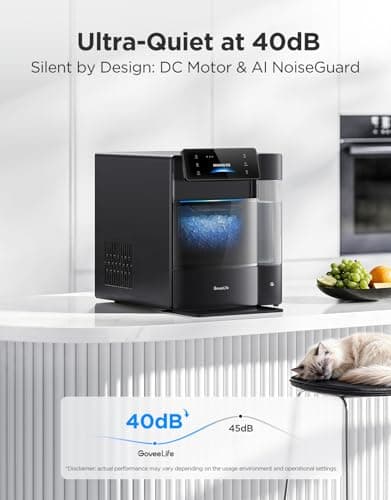 GoveeLife Smart Nugget Ice Maker Pro, 60lbs Daily, 6-Minute First Ice, 40dB Ultra-Quiet with AI NoiseGuard, App & Voice Control, Self-Clean, 3.5lbs Basket & Dual Water Tanks, for Home Kitchen, Party — view 3