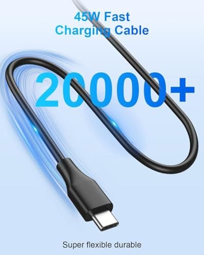 INEXEWOC USB C Laptop Charger 45W Compatible with hp chromebook/Spectre X360, Lenovo ThinkPad/Yoga, Dell Chromebook/Latitude, Acer, Asus, Samsung, Google Series Universal Chromebook Type C Power Cord — view 3