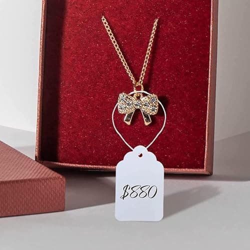 1200 Pcs Marking Tags Price Tags White Smooth Surface Labels Hanging String Display Tags for Pricing Gift Jewelry Clothing Yard Sale Products Shoes Teabags DIY Crafts — view 4