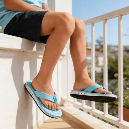 KVbabby Kids Comfortable Flip Flops,Blue,2 Big Kid — view 6