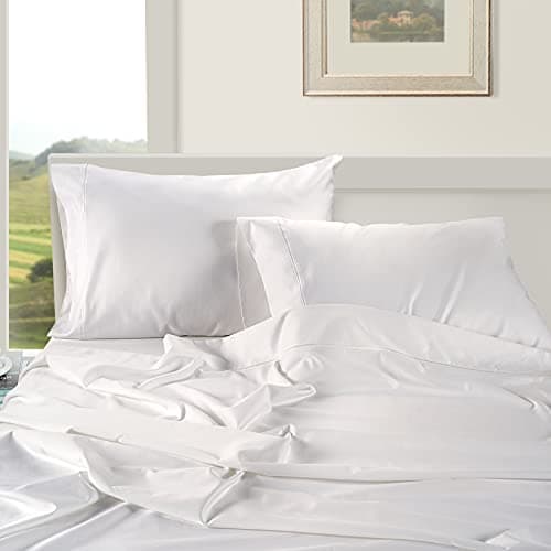 Lane Linen 1000 TC 100% Egyptian Cotton Queen Bed Sheets Set - White — view 2