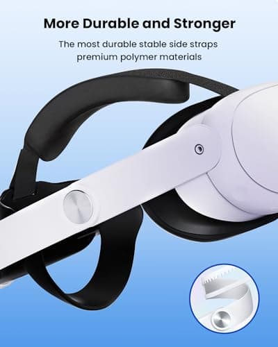 CIYOYO Head Strap for Meta Quest 3/3S, 10000mAh Battery Pack for Oculus Quest 3S/3 Accessories, Extended 6H Playtime with Enhanced Comfort and Balance, Adjustable Elite Strap, Free Lens & Case Cover — view 5