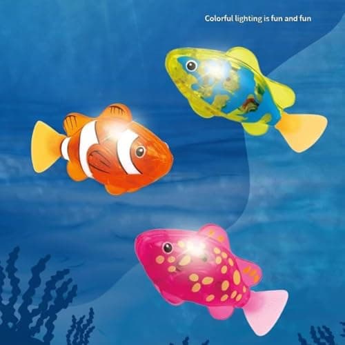 Magic Glowing Swimming Fish, Interactive Water-Activated Robot Toy, Magic Water Activated Glowing Swimming Fish for Bath Pool Aquarium, Interactive Electronic Pet (4Pc) — view 2