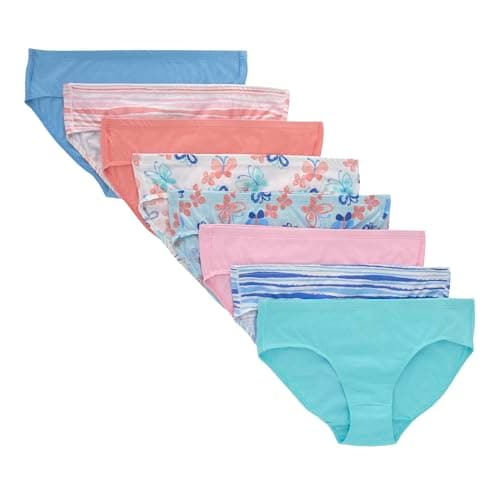 Hanes Ultimate Girls’ Underwear Pack, Organic Cotton Panties for Girls’, Hipster Kids’ Underwear, 8-Pack (Colors May Vary)