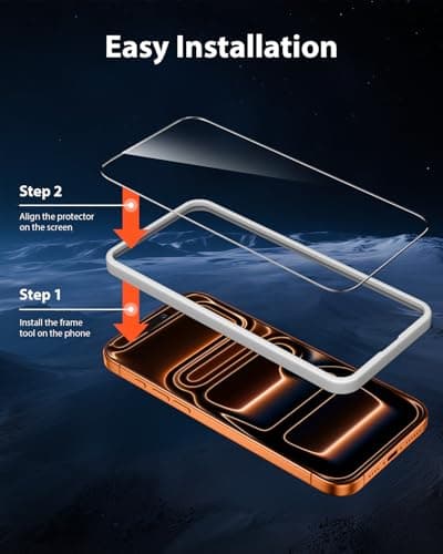 Mkeke 3 Pack Screen Protector for iPhone 17 Pro Max 6.9"，[9H+ Tempered Glass] [Easy Installation Frame][Military-Grade Drop Protection] HD Clear, Anti-Scratch, Bubble Free — view 5