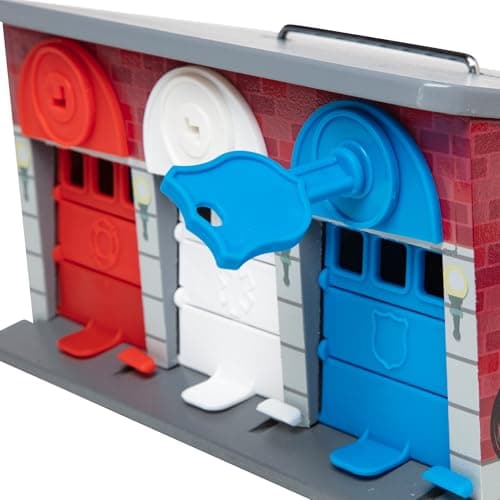 Melissa & Doug Toy Keys and Cars Wooden Rescue Vehicles and Garage (7 pcs) Toddler Pull Back Toys, Toy Garage for Kids Ages 3+ — view 8