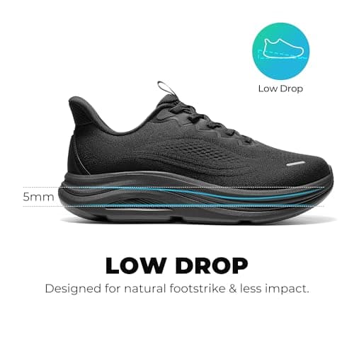 ALLSWIFIT Men's Slip On Wide Toe Box Walking Shoes Hands-Free Barefoot Cushion Running Tennis Arch Support Gym Workout Athletic Fashion Sneakers StediCloud,Size 9.5,All Black,SARS26002M — view 8