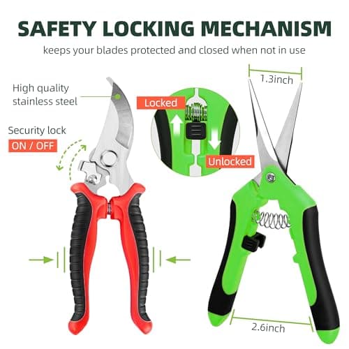 EWPJDK 3 Pack Garden Pruning Shears, Stainless Steel Shears, Gardening Shears, Scissors, Garden Clippers, Pruning Snips, Pruning Shears for Gardening Tools (Multicolor) — view 4