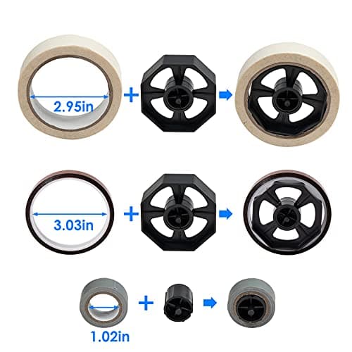 Desktop Tape Dispenser Adhesive Roll Holder (Fits 1" & 3" Core) with Weighted Nonskid Base (1Pack-Black) — view 2