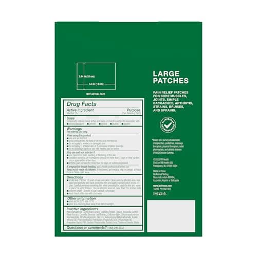Biofreeze Large Pain Relief Patches, Menthol Pain Patches for Lower Back, Neck, Knee, & Shoulder, Comfortable & Flexible Fabric Stays in Place, 12 ct — view 8