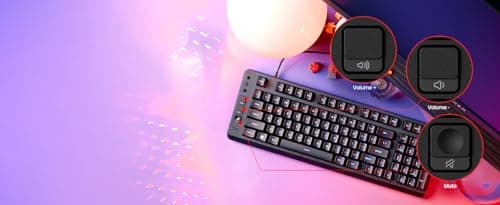 HyperX Eve 1800 – Gaming Keyboard, 1800 Form Factor,10 Zone Customizable RGB Lighting, Built-in Media Buttons, Membrane Switches, – Black — view 10
