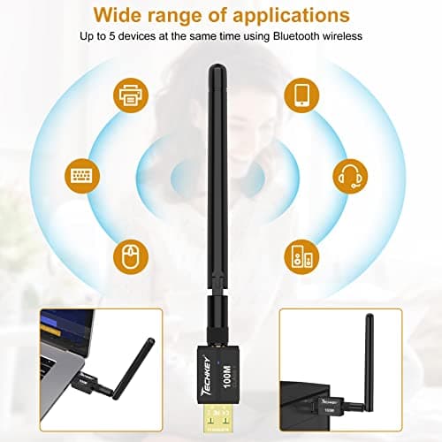 Long Range USB Bluetooth 5.3 Adapter for Desktop PC - 328FT Wireless Transfer for Mouse, Keyboard, Headphones - Win11/10/8.1 Support — view 5