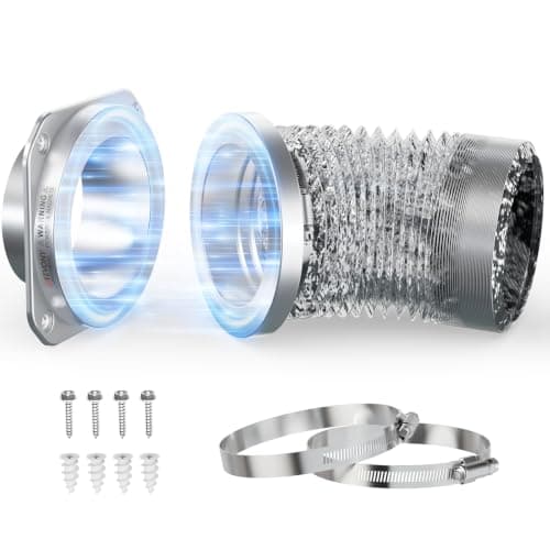 JEEVONY Magnetic Dryer Vent Coupling DV180 Airtight Seal Dryer Vent Connector Kit Easy to Clean Quick Connector Including a 2.6ft 4" Duct and two Clamps
