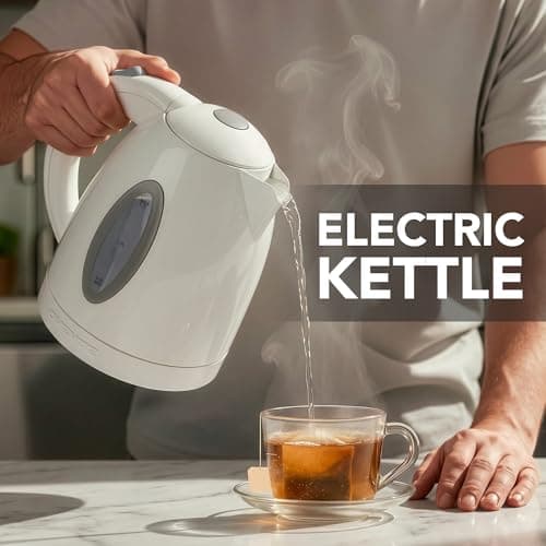 OVENTE Electric Kettle, 1.7L Fast Boiling Water Heater for Coffee or Tea, BPA Free with Water Level Gauge, Auto Shut-Off, Boil-Dry Protection, Indicator Light and Removable Filter, White KP72W — view 6