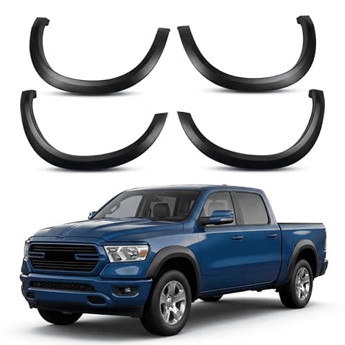 Fender Flares for Dodge Ram 1500 2009-2018 &1500 Classic 2019-2024 Accessories, Front and Rear Wheel Cover. Black Factory Style Protection Fender Flares, 4PCS