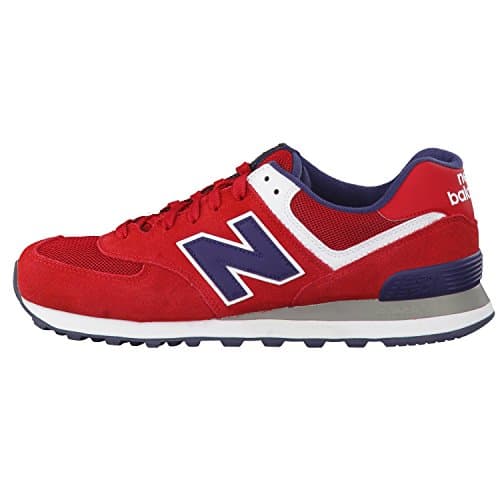 New Balance Unisex 574 V2 Lace-Up Sneaker,Red/Navy,Men 7.5 / Women 9 — view 3