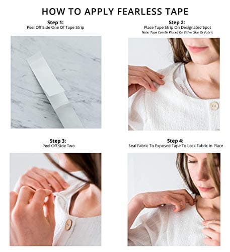 Fearless Tape - Double Sided for Clothing Body & Dresses (50 Strips) | Clear Fabric Tape for Clothes Skin | Adhesive Body Tape All Day Hold — view 7