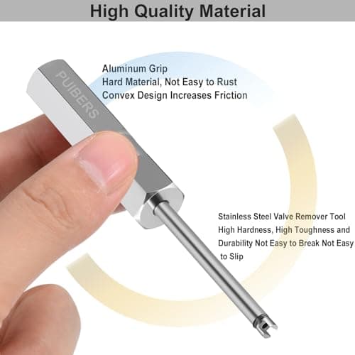 PUIBERS Tire Valve Stem Removal Tool Kit 2PCS,Presta Valve Core and Stainless Steel Schrader Stem Removal Tools, Car and Bike Valves Core Stem Puller Repair Kit — view 5