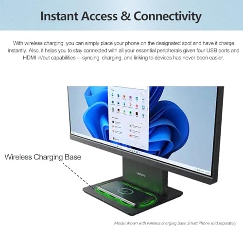 Lenovo 24" Touchscreen IdeaCentre All-in-One Desktop Computer • 6-core AMD Ryzen 5 Processor • 16GB DDR5 • 512GB SSD • Wireless KB&Mouse • Wireless Charging Base • Windows 11 — view 7