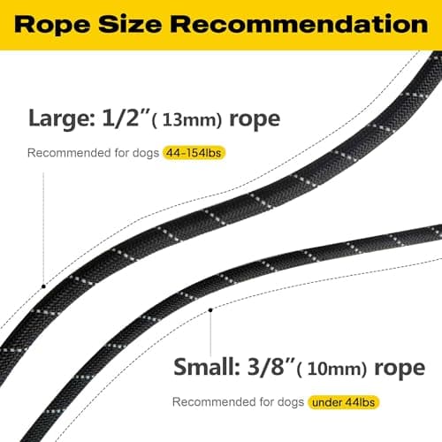 Fida Durable Slip Lead Dog Leash, 6 FT x 1/2" Heavy Duty Dog Loop Leashes, Comfortable Strong Rope Slip Leash for Large Medium Dogs, No Pull Pet Training Lead with Highly Reflective(1/2", Black) — view 8