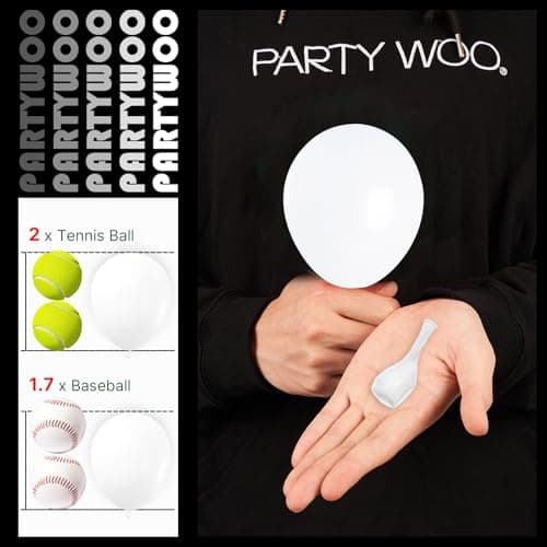 PartyWoo Balloons, 50 pcs 5 Inch Matte White Balloons, for Balloon Garland or Balloon Arch as Party Decorations, Wedding Decorations, Neutral Baby Shower Decorations, White-Y13 — view 2