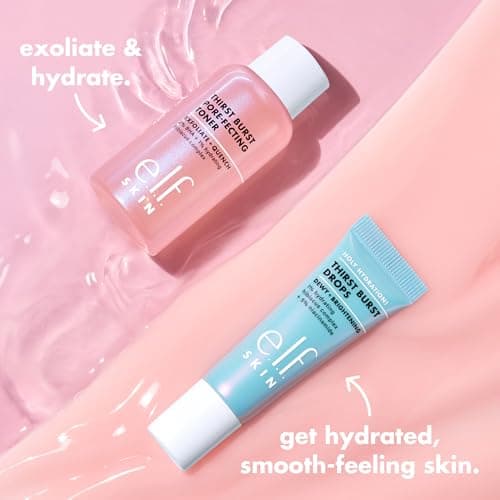 e.l.f. SKIN Thirst Burst Dew-O, Travel-Sized Skincare Set, Exfoliating Facial Toner & Hydrating Serum Drops, Gives Skin A Dewy, Bouncy Glow, Vegan & Cruelty-Free