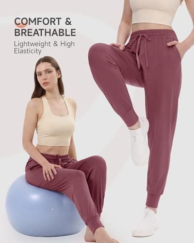 GAYHAY Joggers for Women with Pockets - Womens Sweatpants Lightweight Yoga Lounge Pants for Athletic Workout Gym Running — view 4
